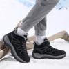 Autumn and winter velvet middle-aged walking shoes men's winter round head cotton warm cotton shoes women's cross-border large size