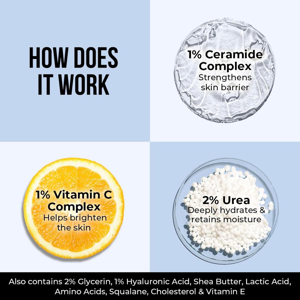 Dr. Sheth's Ceramide & Vitamin C Moisturizing Cream 50G For Deep Hydration Bright Skin Barrier Repair