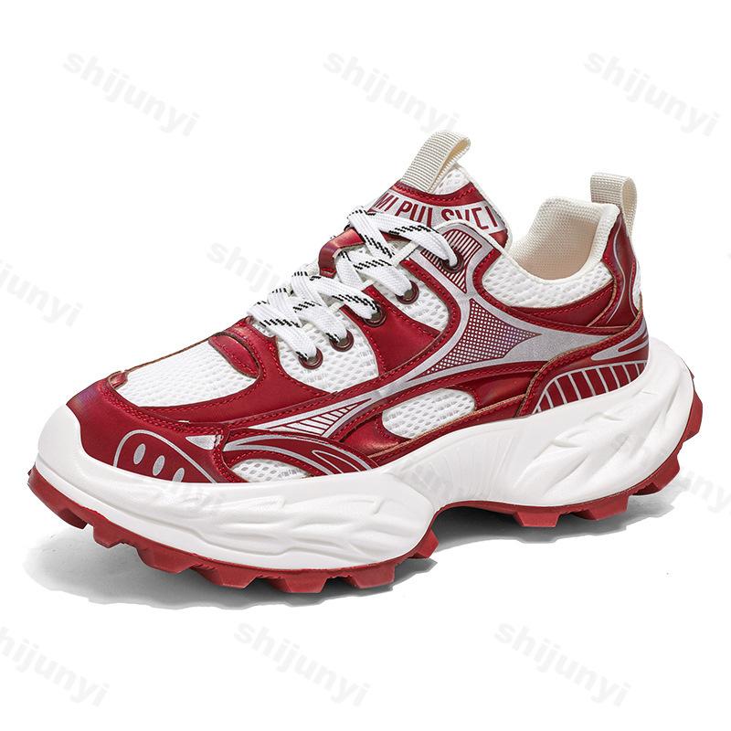 Mode Herrenschuhe Sommer 2025 Mesh Atmungsaktiv Lässige Sportschuhe Modetrend Vielseitig Dicke Sohle Höhenerhöhend Klobige Sneaker