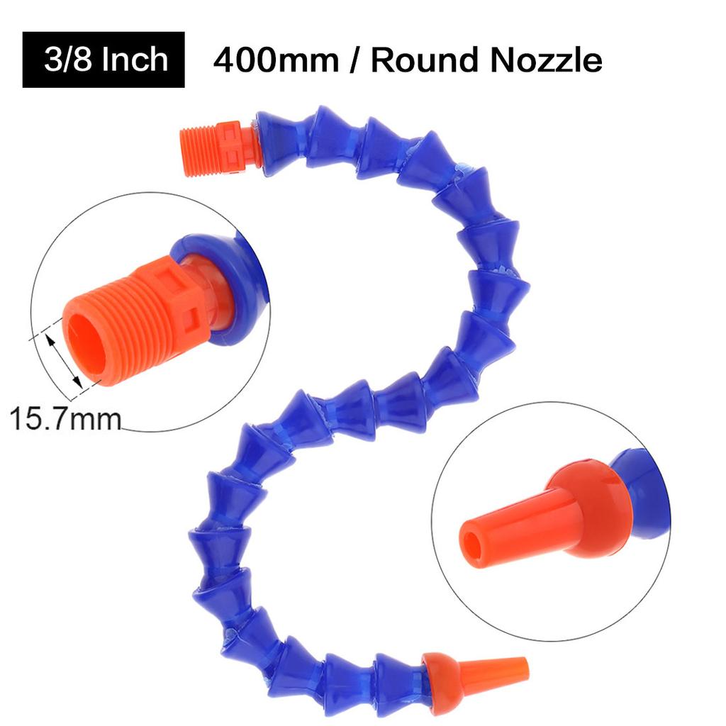 1/2 3/8 1/4'' 300mm 400mm Plastic Flexible Water Oil Coolant Tube Hose with Round Flat Nozzle for CNC Milling Lathe Cooling Pipe
