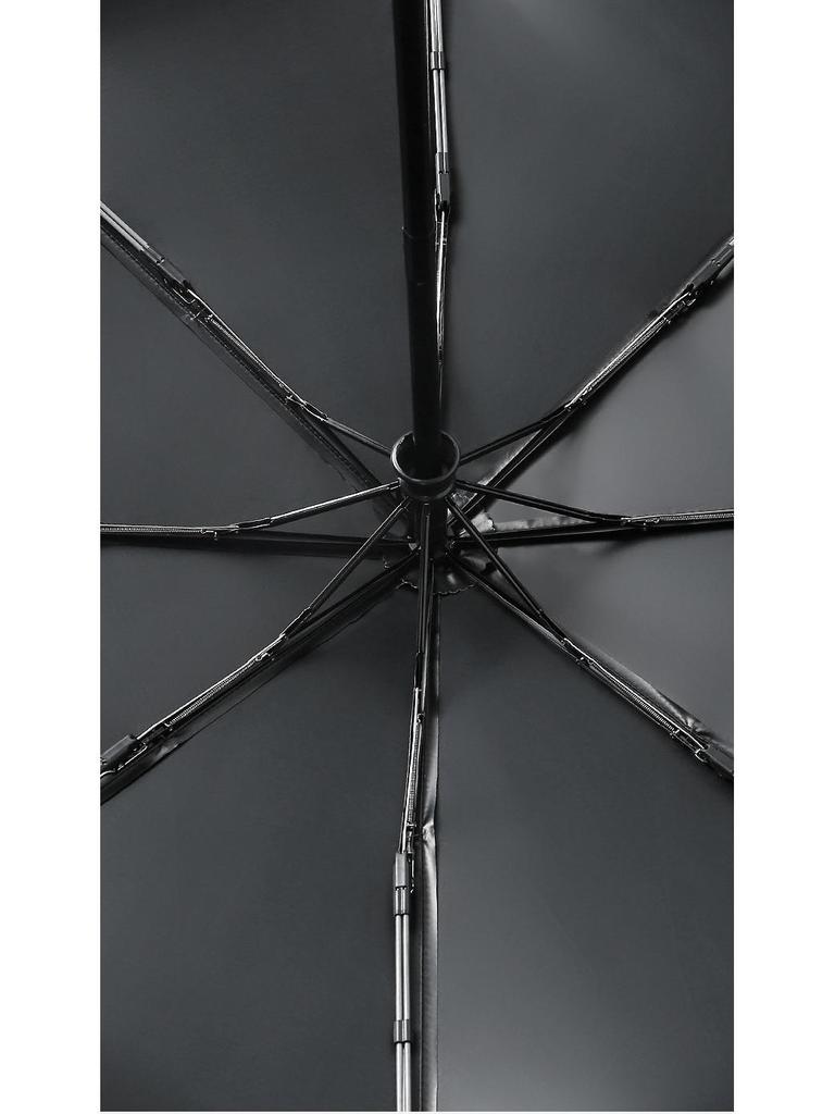 Compact Windproof Dual-Use Black Umbrella: UV Sunshade for Men & Women