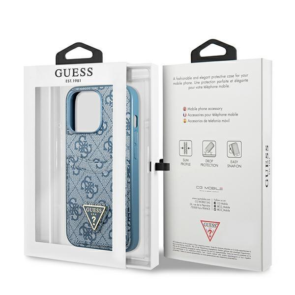 Guess Guhcp13Lp4Tpb Iphone 13 Pro / 13 6,1 Niebieski/Blue Hardcase 4G Logo Trójkątne Przegródka Na Karty