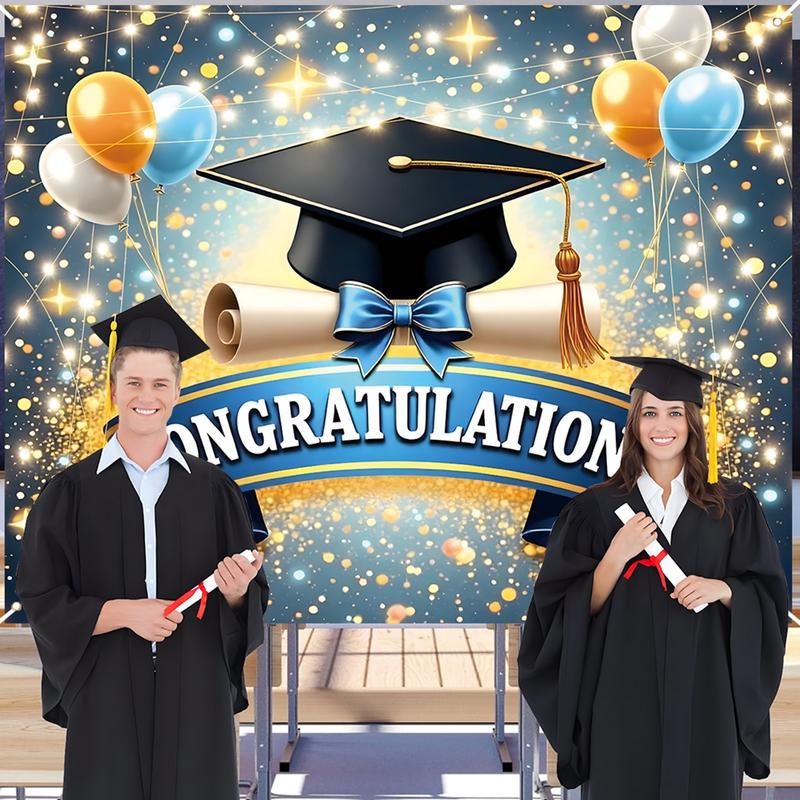 Congratulations Graduation Decor Graduate Party Decoration Prop Ceremony Background Congratulations Photo Booth Backdrop Party