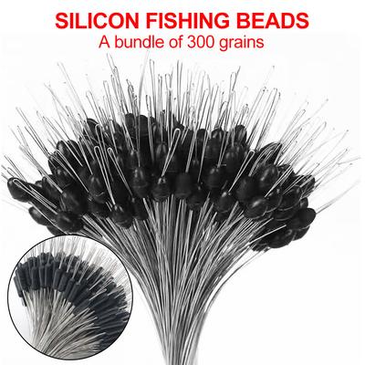 300pcs/Pack Silicon Fishing Line Space Bean Stoppers Cylinder Oval Float Sinker Stops Fishing Gear