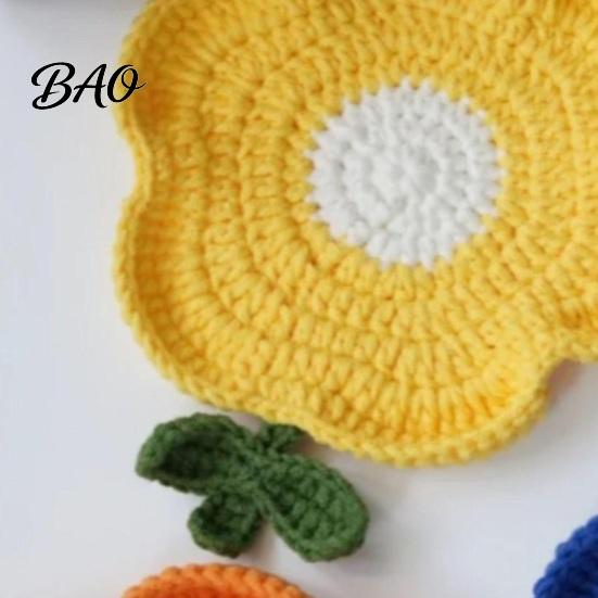 Condensation Coaster Crochet Flower Coasters, Handmade Knitted Heat Resistant Cup Mats Table Placemats, Decorative Doilies for Tabletop Protection,