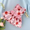 Pet Valentine's Day Clothes Clothing Skirt New Red Rose Cherry Love