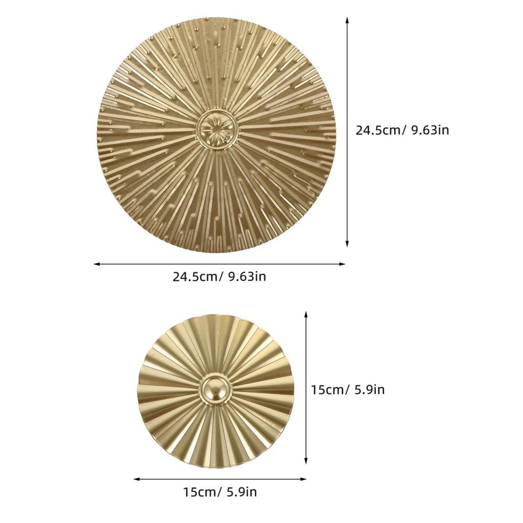 Tofficu Gold Wall Art Metal Circle Wall Hanging Wall Decoration for Living Room Bedroom Easy Installation Noble Design Iron Wall Decor