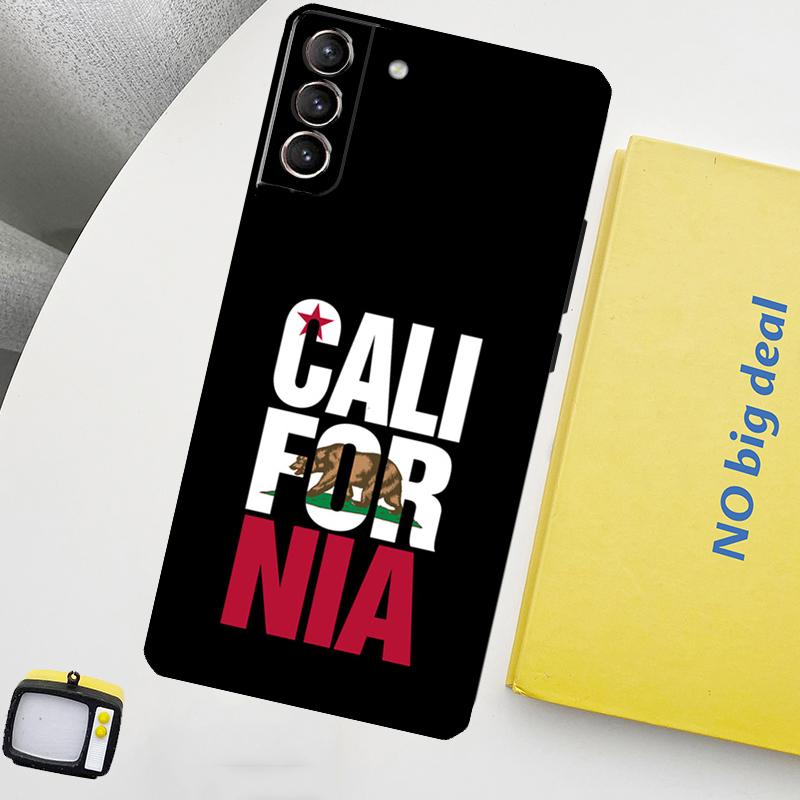 Custodia con Bandiera della California per Samsung Galaxy S23 FE S22 Ultra S20 S21 FE S8 S9 S10 Plus Note 10 20 Ultra Cover