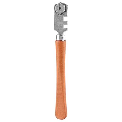 130MM Professioneller Sechsrad Glasschneider Handwerk Schneidset Werkzeug mit Holzgriff