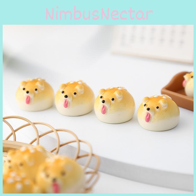 Resin Cartoon Hamburger Puppy Model Desktop Car Decorations Ornaments Gifts Toys