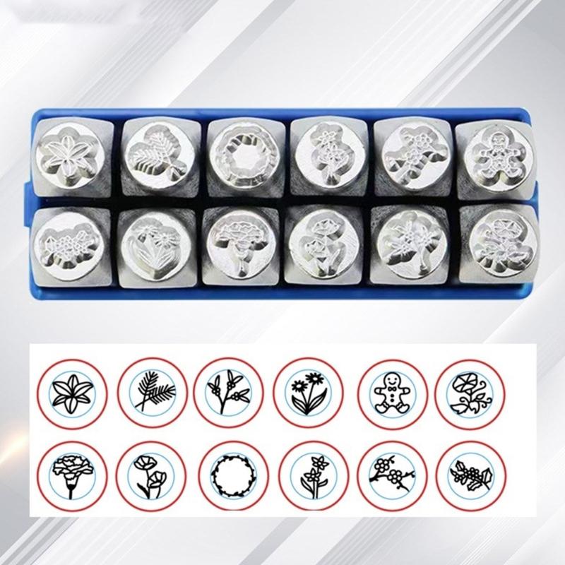12Pcs Engraving Equipment Set Metal Anvil Chisel Set Jewelry Carving Tool Metal Chisels Steel Texture for Jewelry Making