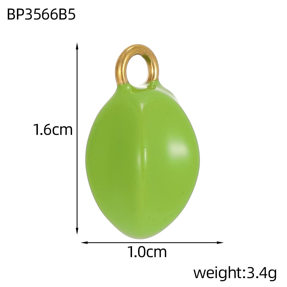 CARLIDANA Fruit Series Charm Enamel Stainless Steel Gold Plated Oil Drop Ice Cream Pendant for DIY Jewelry Necklace Making