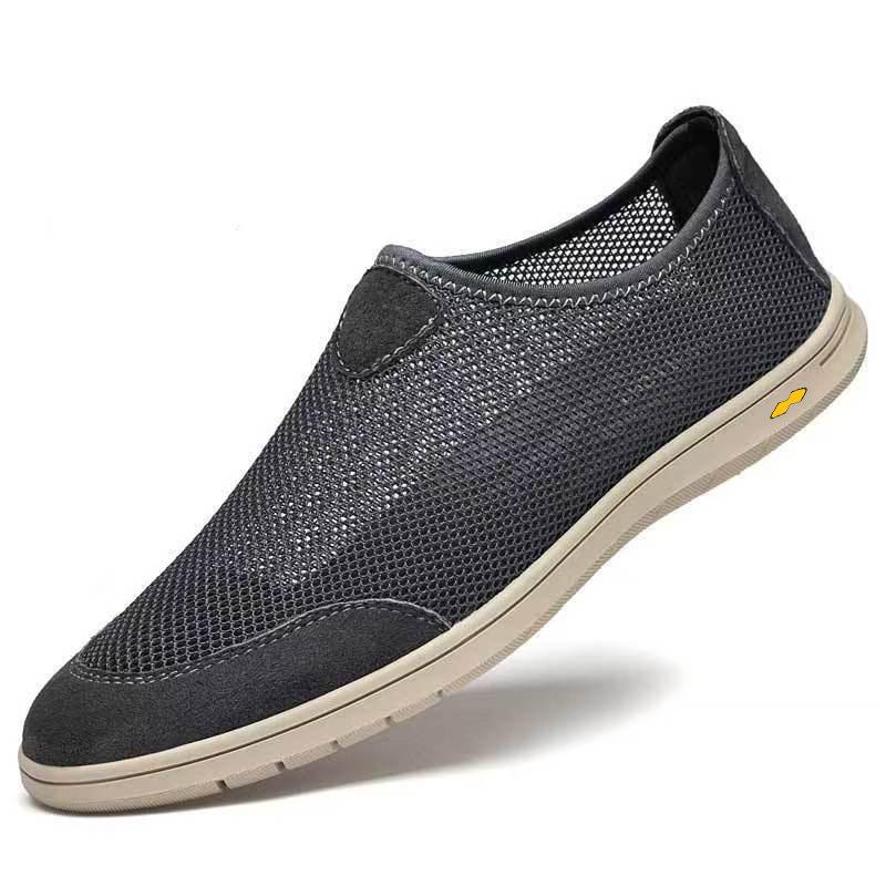 Duże siateczkowe pojedyncze buty letnie oddychające puste męskie buty codzienne sportowe outdoorowe cienkie buty na desce jeden pedał buty taty