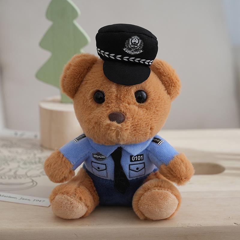 Uroczy pluszowy brelok do kluczy Niedźwiadek Policjant Drogowy