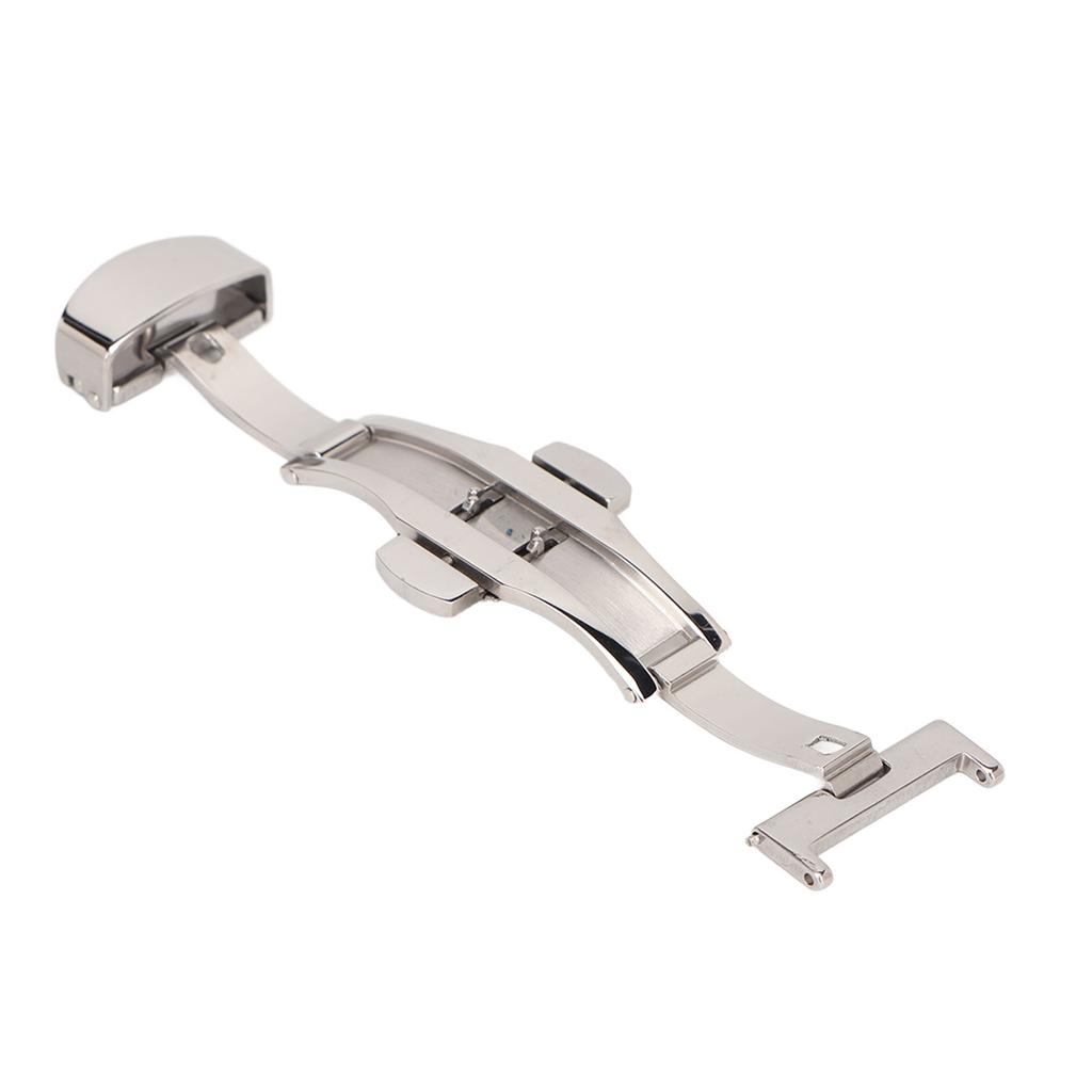 Silver Stainless Steel Watch Deployment Clasp High Finished Ergonomic Watch Buckle Replacement for