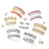 Hot Selling Halloween Hip Hop Grillz: Real Gold Plated Copper, Punk Zircon Paved, Big Gold Tooth Jewelry.