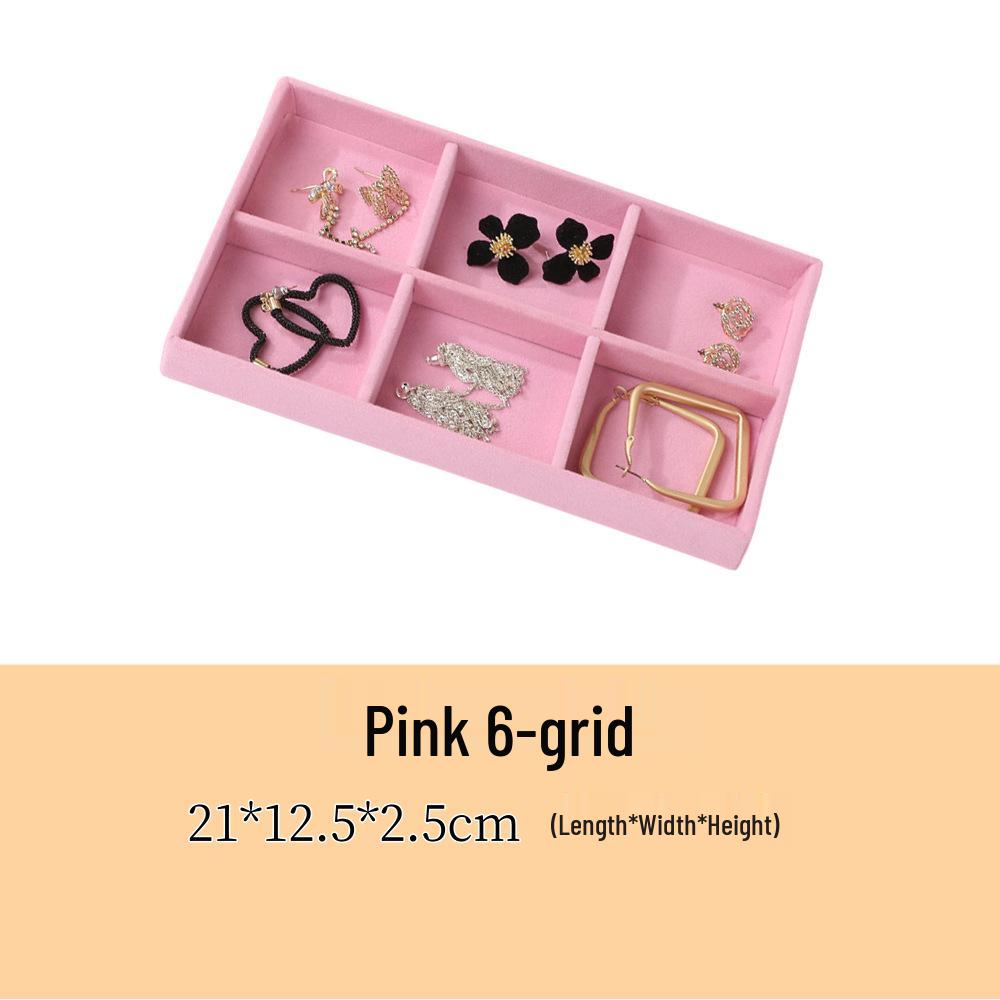 Velvet Jewelry Organizer Tray with Dividers for Necklaces, Earrings, and Rings