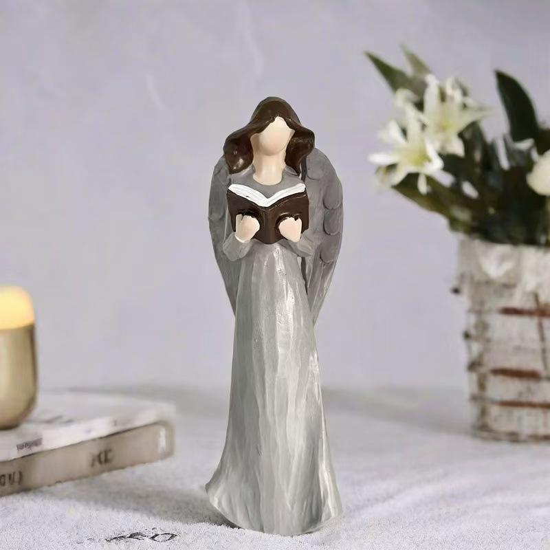 

Европейская мягкая настольная статуэтка феи-ангела с цветами, любовь, Муза, держащая цветы, читающая, украшение для крыльца, дома, винного шкафа