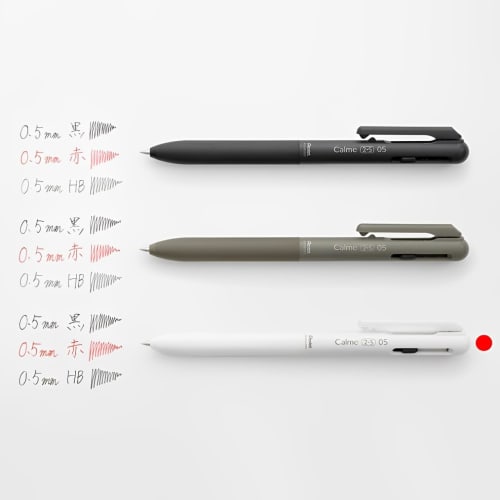 Pentel Multifunctional Ballpoint Pen Calme Ballpoint Pen 0.5 Sharp 0.5 Grayish White XBXAW355W