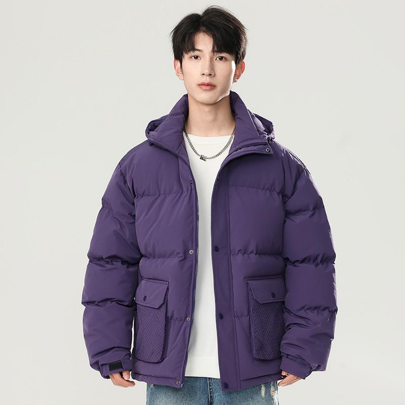 

Cotton Coat for Men In Autumn and Winter New Style Hooded Thickened Warm Cotton Coat Trendy and Handsome Cold-proof Cotton-padded Jacket for Men 2XL