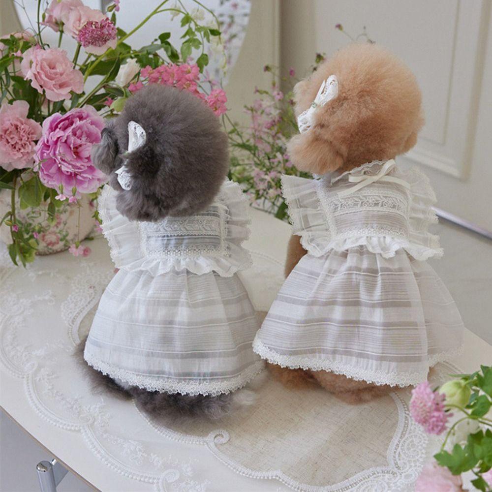 Soft Pet Summer Clothes Lace Cat Flying Sleeve Skirt Pet Supplies Pet Princess Dress  Summer