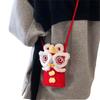 New Handmade Kintted New Year Shoulder Bag Personality Red Color Spring Festival Coin Purse Crossbody Bag