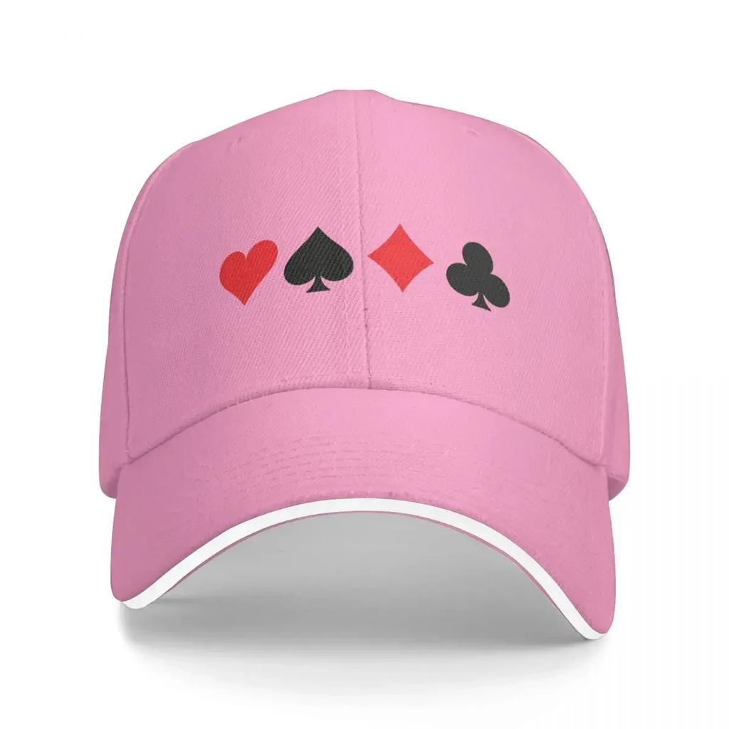 Suit Cards Spades Hearts Diamonds Clubs Design Baseball Caps Snapback Fashion Baseball Hats Breathable Casual For Unisex And Women
