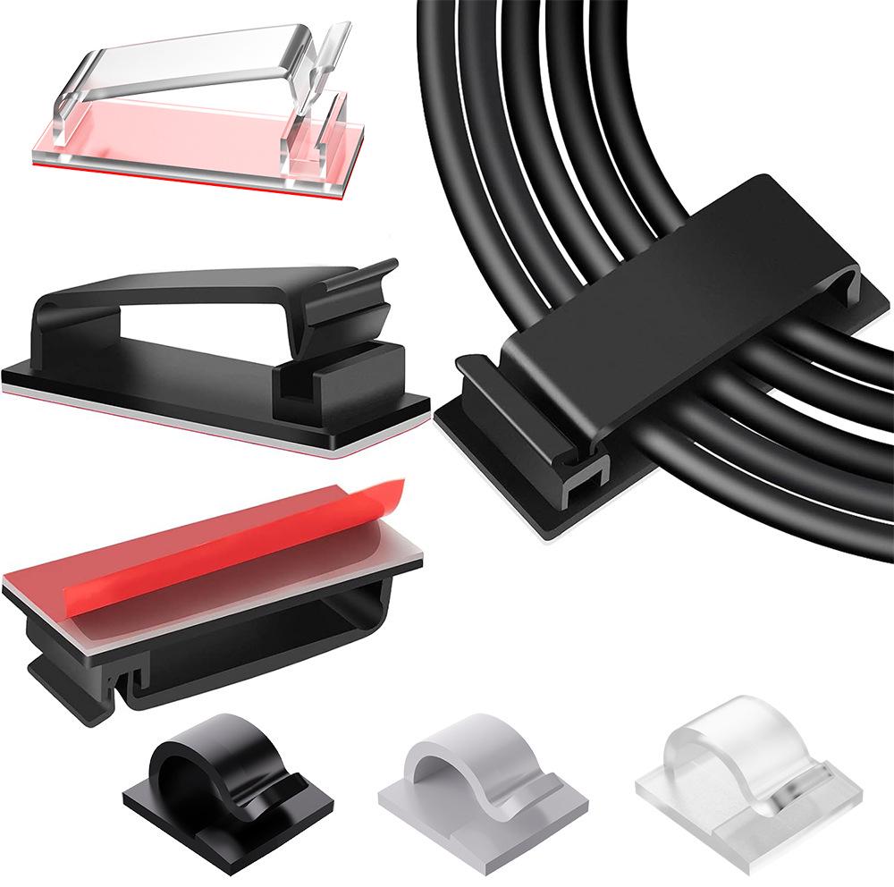 Power Strip Cable Organizer: No-Nail Self-Adhesive Wire Clips & Portable Network Cable Winder