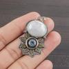 Natural Rainbow Moonstone Gemstone 925 Sterling Silver Jewelry  Pendant 1.58" AJP-2142