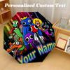 Rainbow Friends 8 Rib Auto Folding Umbrella, Personalized Custom Name Text
