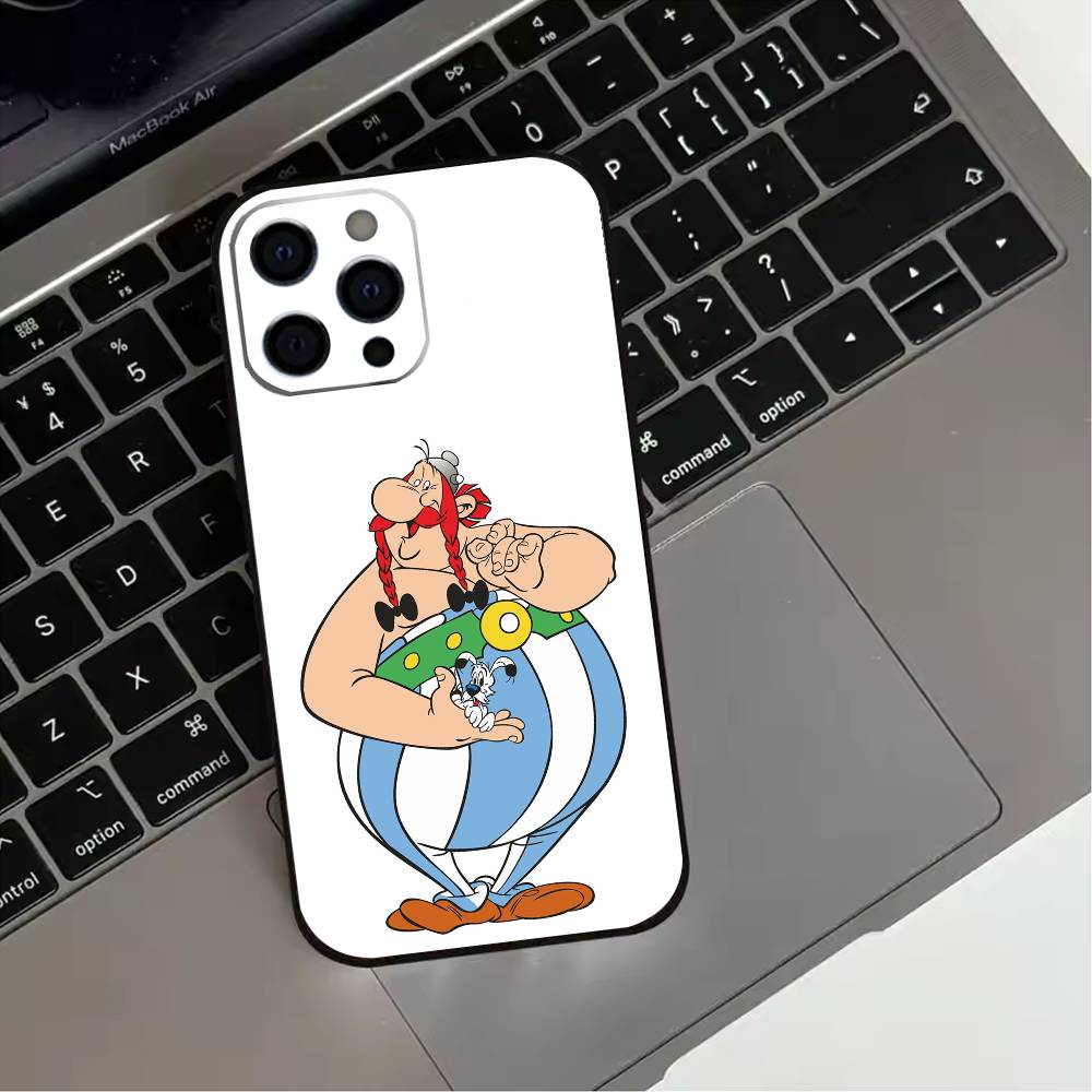 A-Asterix C-Cartoon O-Obelix  Phone Case For iPhone 17,16,15,14,13,12,11 Plus,Pro Max,XS,Soft Silicone Black Cover