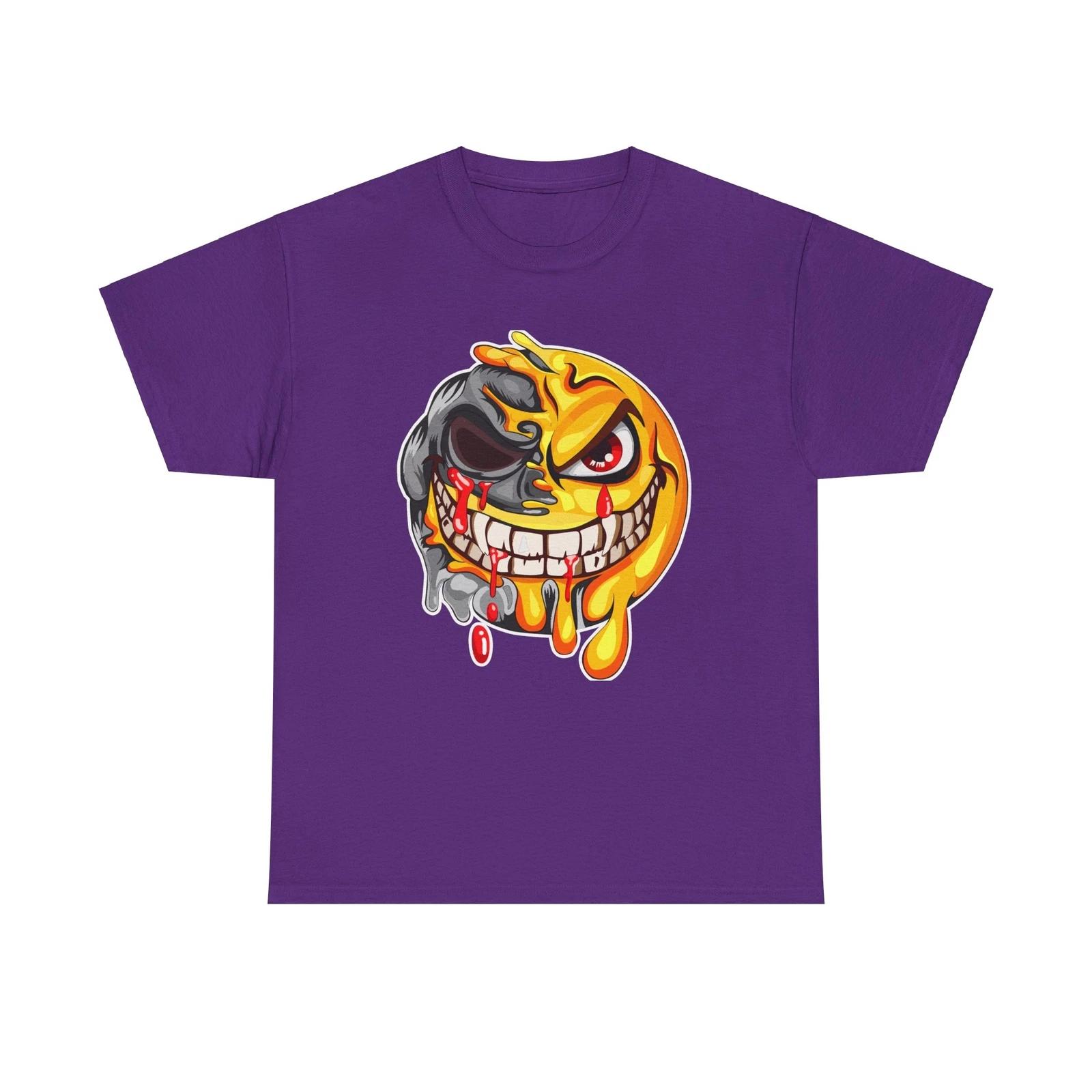 

Halloween Emoji Smiley T-Shirt, Spooky Tee, Scary Shirt, Costume Party Top, 4XL