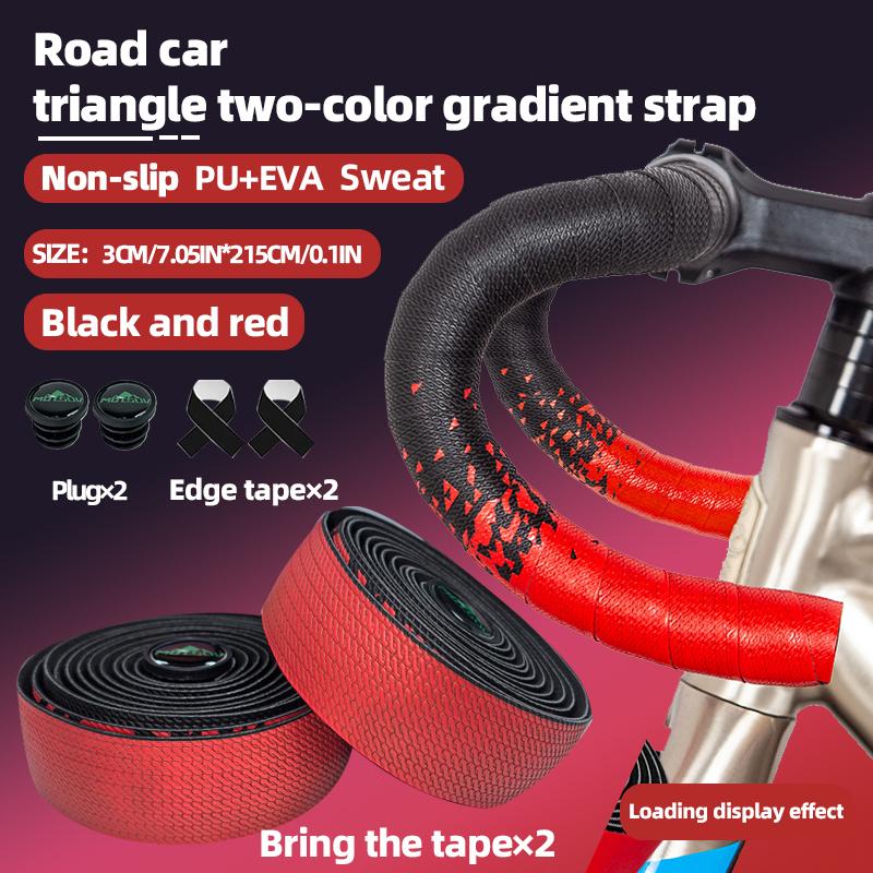 Bicycle Handlebar Tape Triangular Gradient Color Anti-Slip Design Abrasion Resistant Durable Secure Fit for Road Bikes