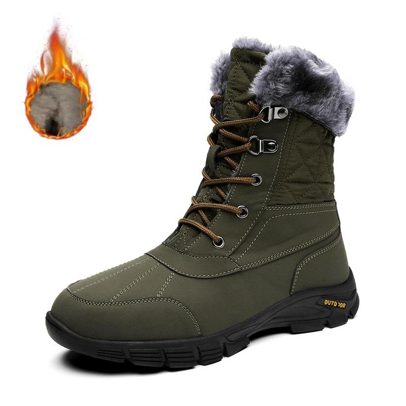 New Men's Snow Boots, Winter Cotton-lined Men's Boots, Casual Men's Shoes,Waterproof Ankle Boots,Outdoor Hiking Shoes,Snow Boots
