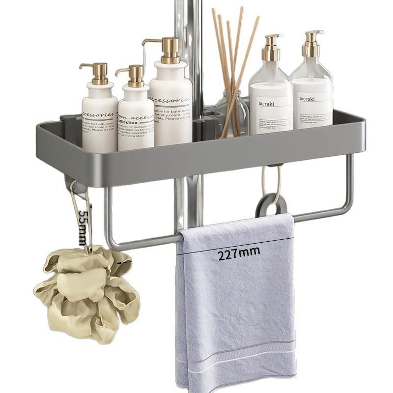 Modern Minimalist Plastic Bathroom Wall Shelf With No Drilling For Shower And Kitchen Storage