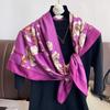 Summer new fashion trend scarf female navy style professional square scarf simulation silk 91 shawl European and American sunscreen silk scarf