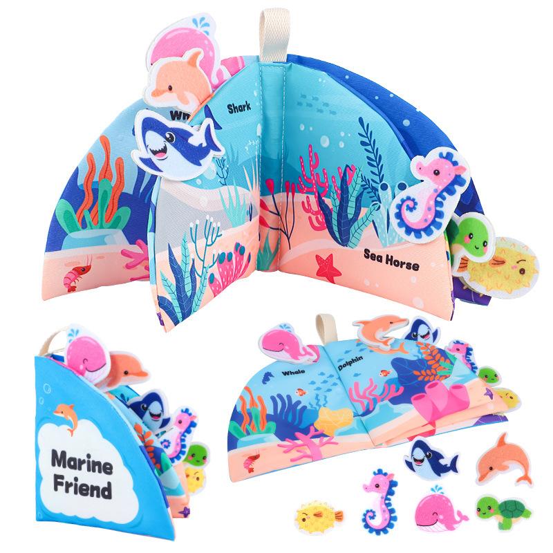 

Детская тканевая книга для раннего образования 0-1 год Детская бумажная книга для разрывания зубов Просвещение 3-6 месяцев Развивающие игрушки синий