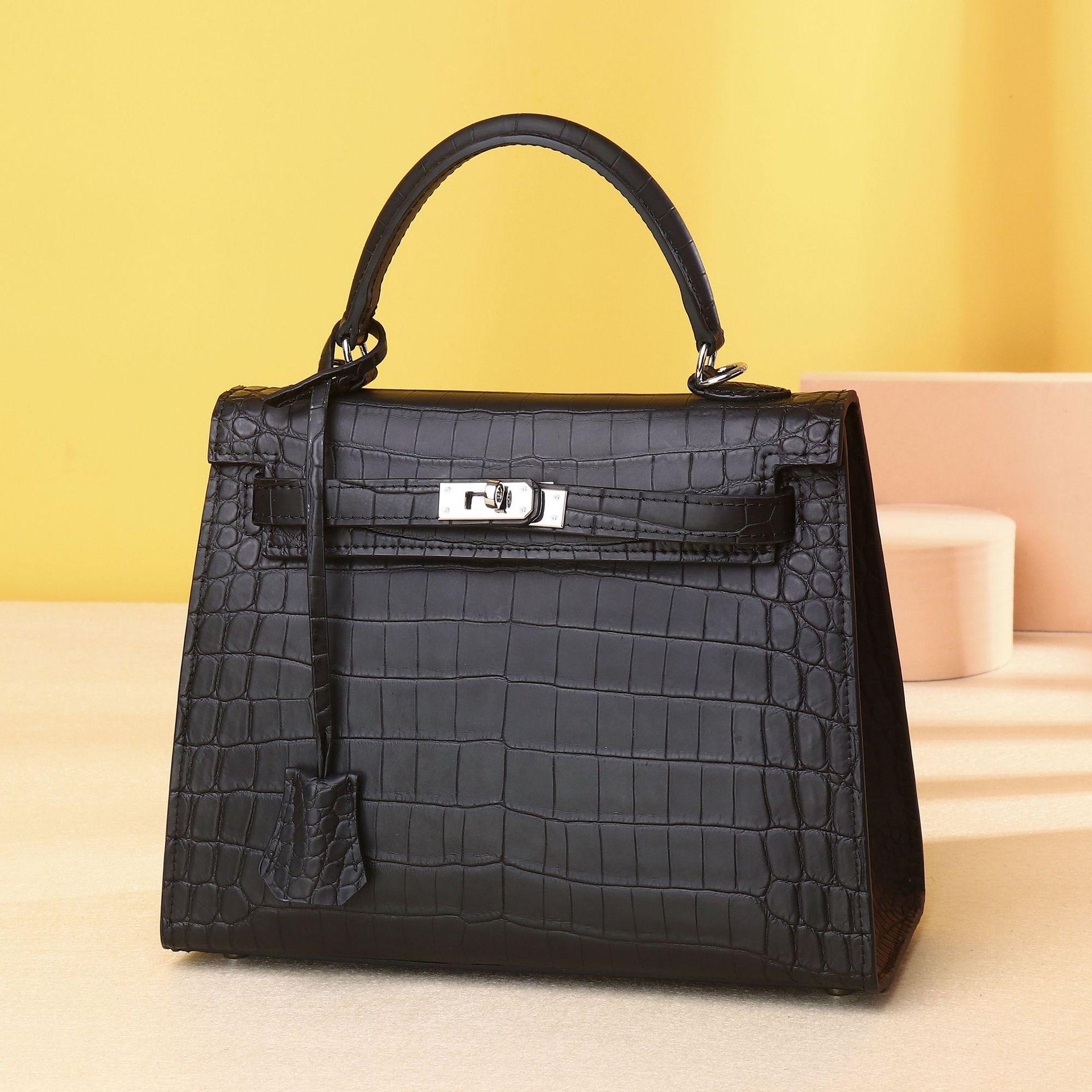 

Матовая женская сумка с узором «живот крокодила», сумка через плечо, классическая сумка Kelly, женская сумка высокого класса