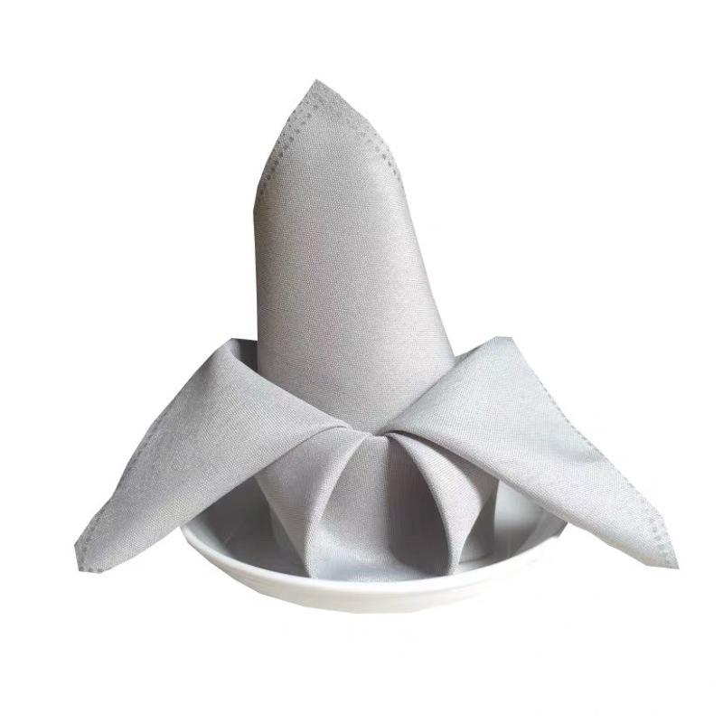 Plain Red Napkin Cloth for Hotels, Cafes, and Western Restaurants - Multipurpose Folded Flower Design