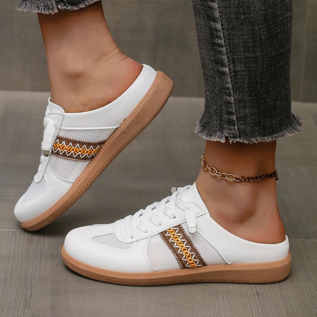 Fashionable Sandals Half Set Casual Shoes Casual Artificial Leather Lightweight Walking Sneakers Minimalist Shoes for Women