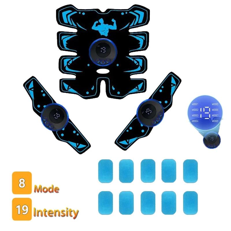 EMS abdominal muscle trainer 8-mode 19 intensity ABS three in one trainer home exercise lazy fitness equipment set