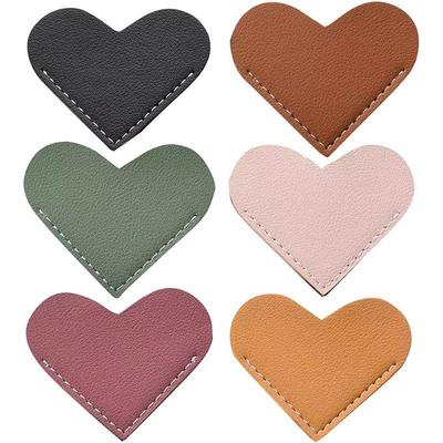 Heart-Shaped Leather Bookmark: Mini Portable Page Clip & Book Corner Protector