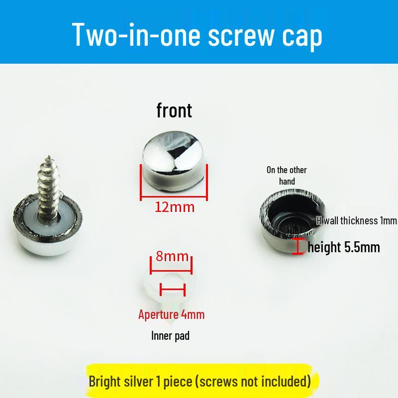 Copper Pad Screw Cap Mirror Nail Decorative Cover with Fixing Screw