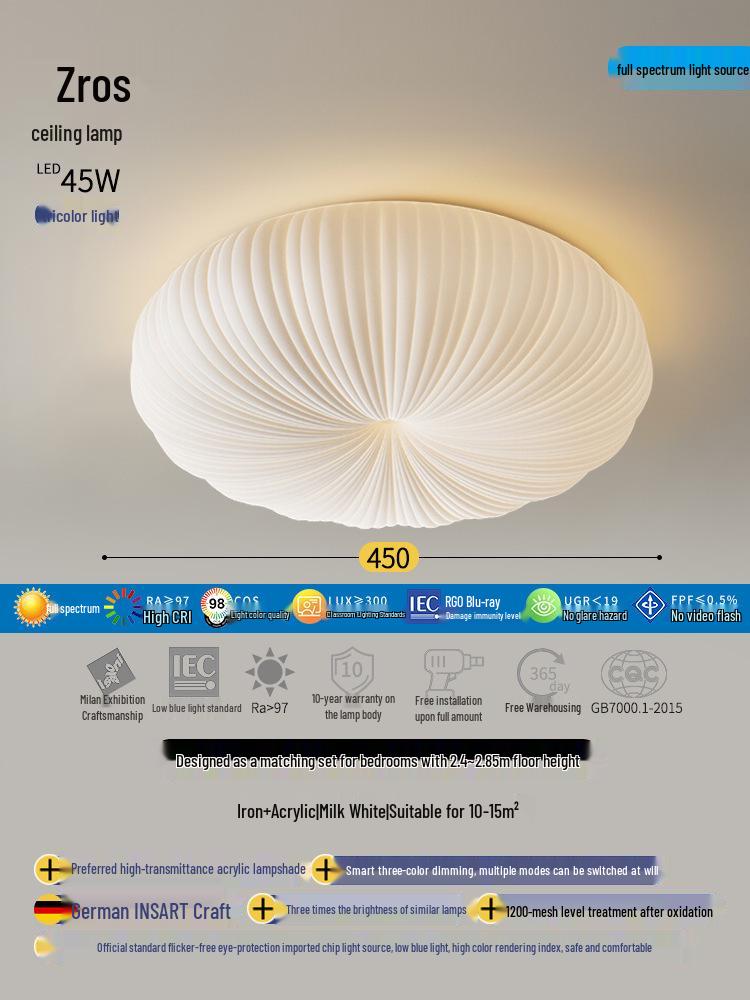 Modern Minimalist Pumpkin Ceiling Light for Bedroom, Dining Room, Study, or Kids' Room