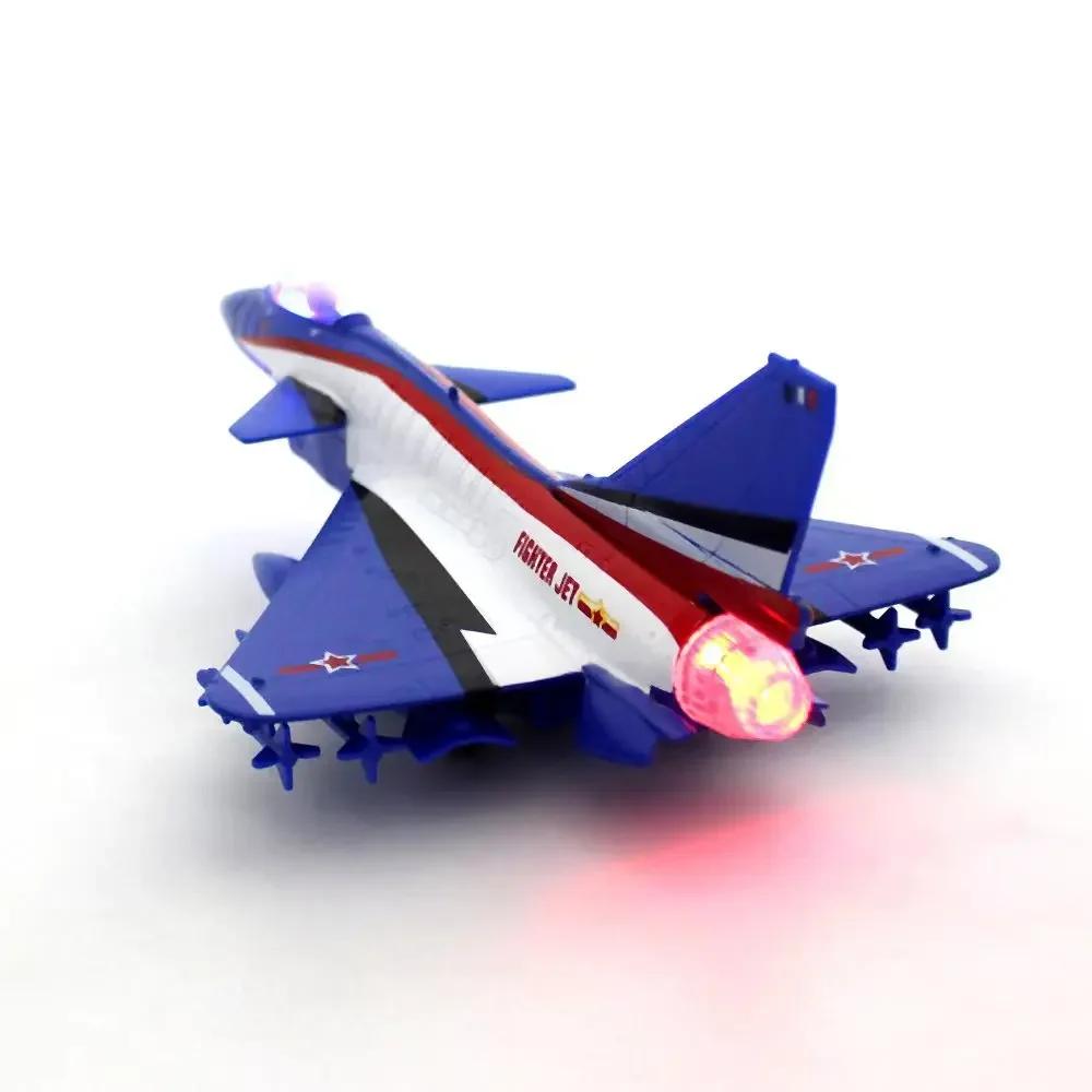 Alloy J-10 Fighter JET Model Acoustooptic Return Force Aviation Military Aircraft Model Toy Ornament Gift F543