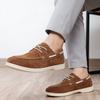 Men'S Pu Leather Driving Moccasins Round Toe Lace-Up Breathable Casual Loafers Soft Sole Low Top Comfortable Shoes Loafers Men