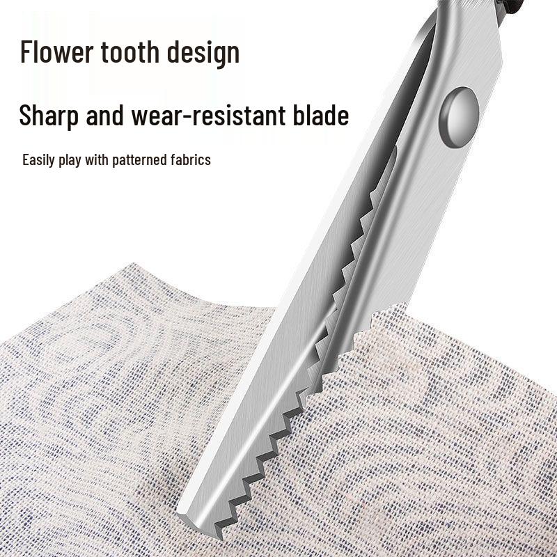 Spitze Overlock Nähschere ohne Nähen: Große Welle Edelstahl Schneiderschere für Kanten