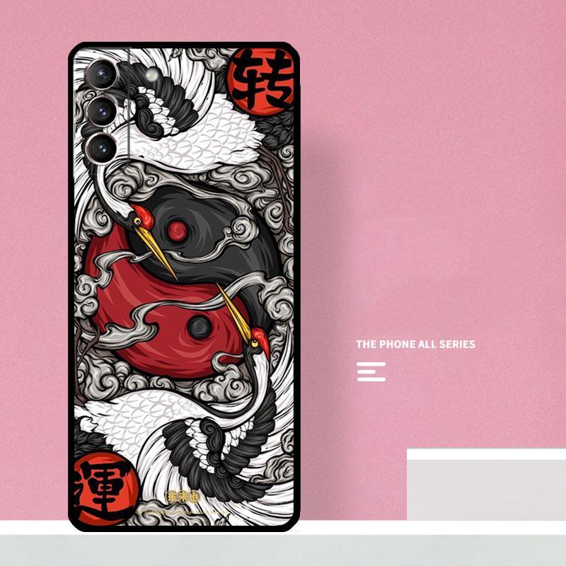 Art Crane Waves Phone Case For Samsung Galaxy S25 S26 Ultra S20 S21 S22 S23 S24 S10 Plus S25 FE Cover Coque