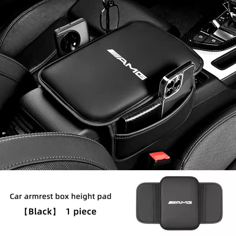 

Car Armrest Box Mat With Storage Pocket Leather Soft Pad For Mercedes Benz AMG W204 W205 W206 W203 W211 W212 W213 W210 W169 W222