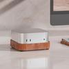 Wooden Desktop Risers for Power Button Wood Texture Heat Dissipation NonSlip Protective Base